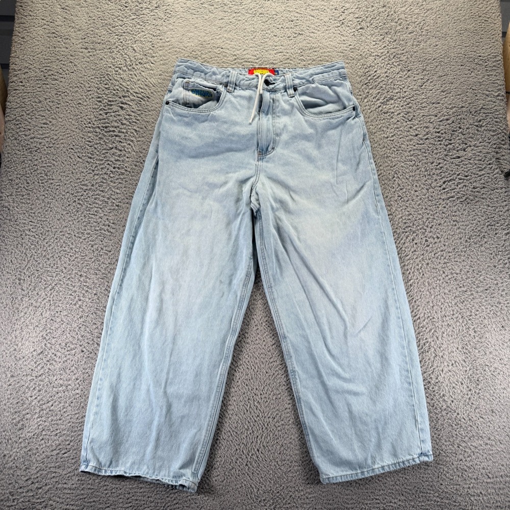 Vintage Empyre Jeans Mens 36x28 Blue Cotton Denim Wide-Leg Faded Travel Baggy